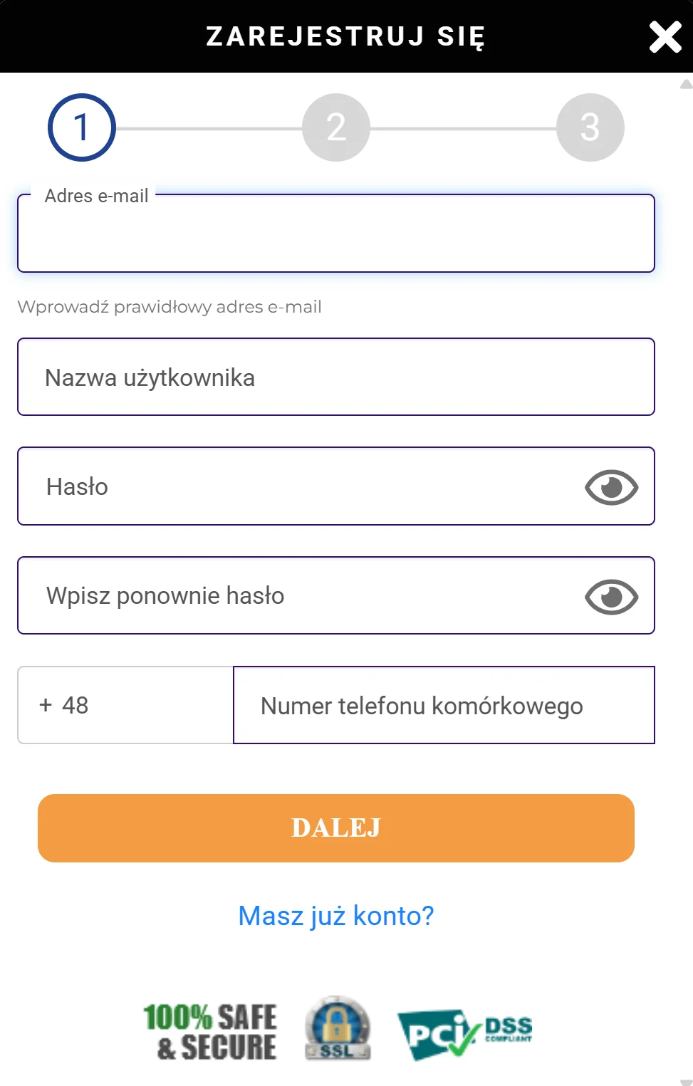 Gratowin Casino Rejestracja 2 Krok