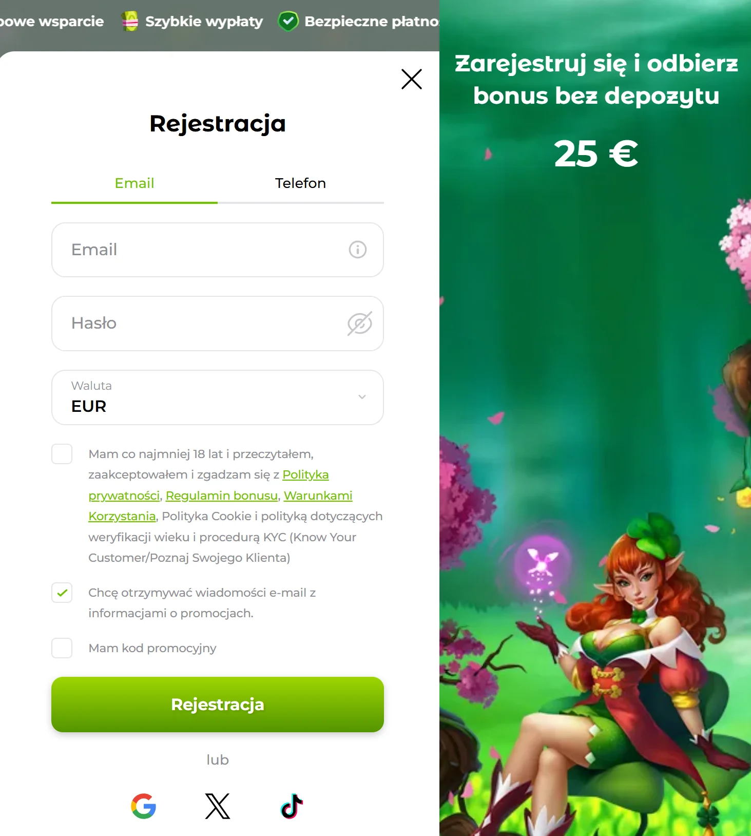 Jak odebrać bonus bez depozytu w Verde Casino? Krok 2