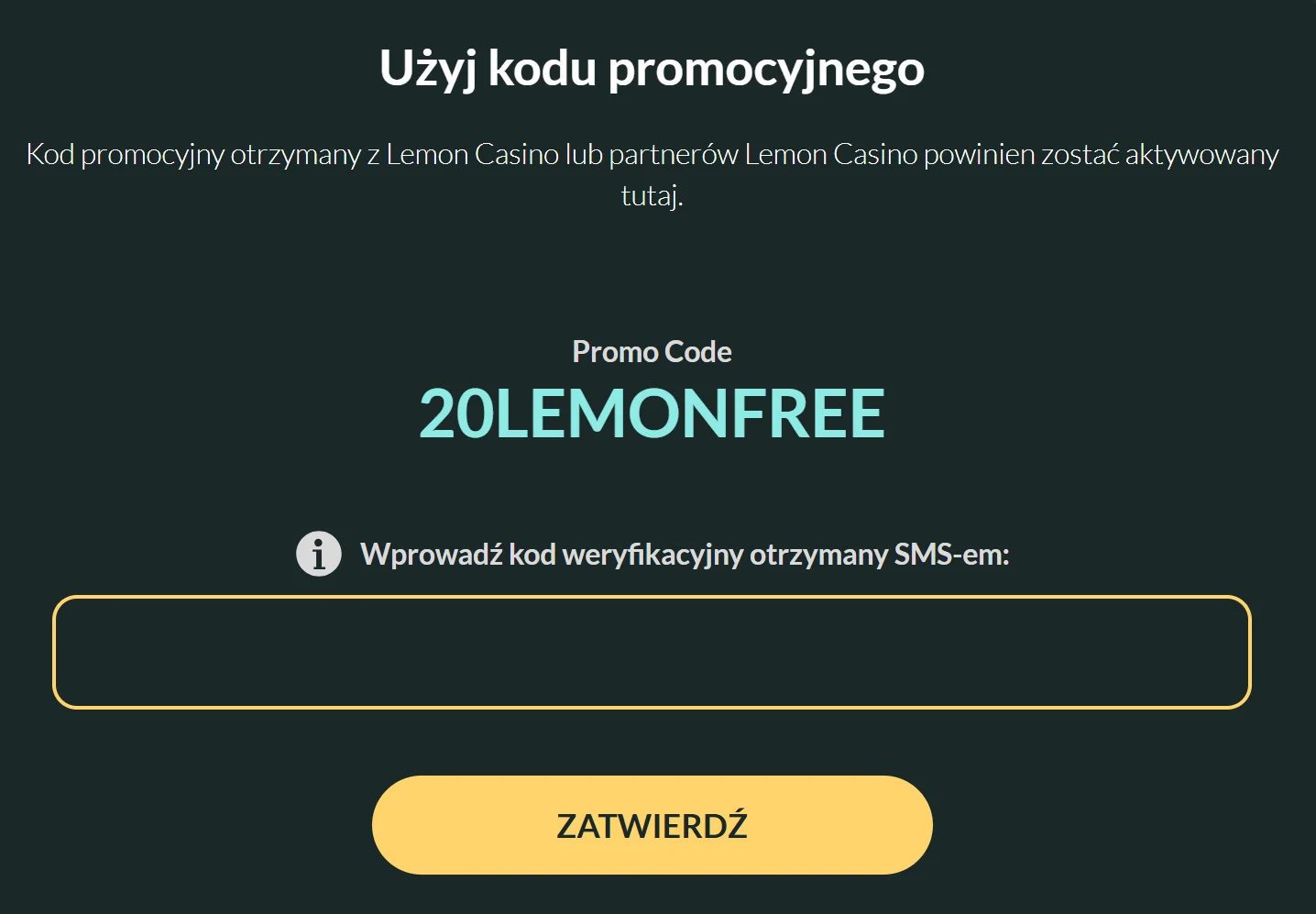 Jak otrzymać bonus bez depozytu Lemon Casino? Krok 6