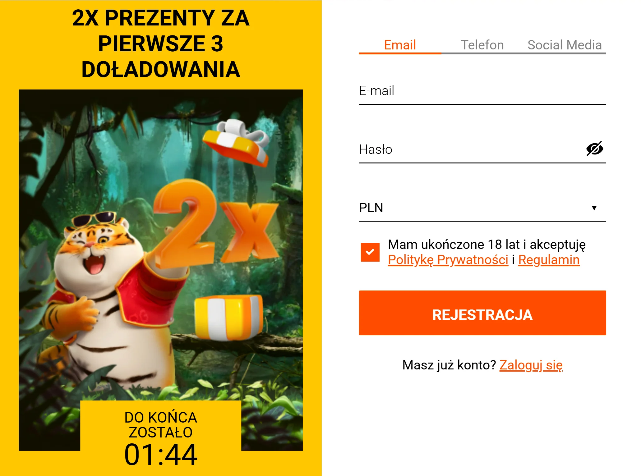 Jak otrzymać bonus bez depozytu Spinamba Casino? Krok 1