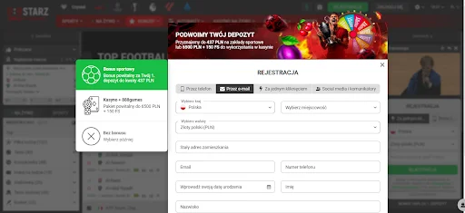 888starz rejestracja krok 1