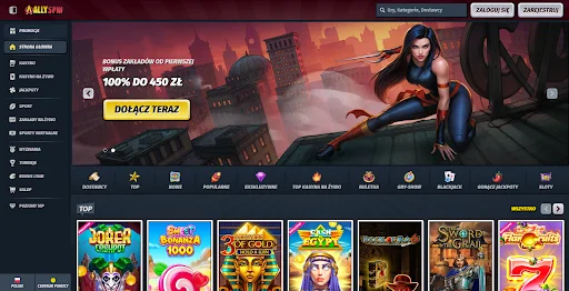 AllySpin Casino glowna strona