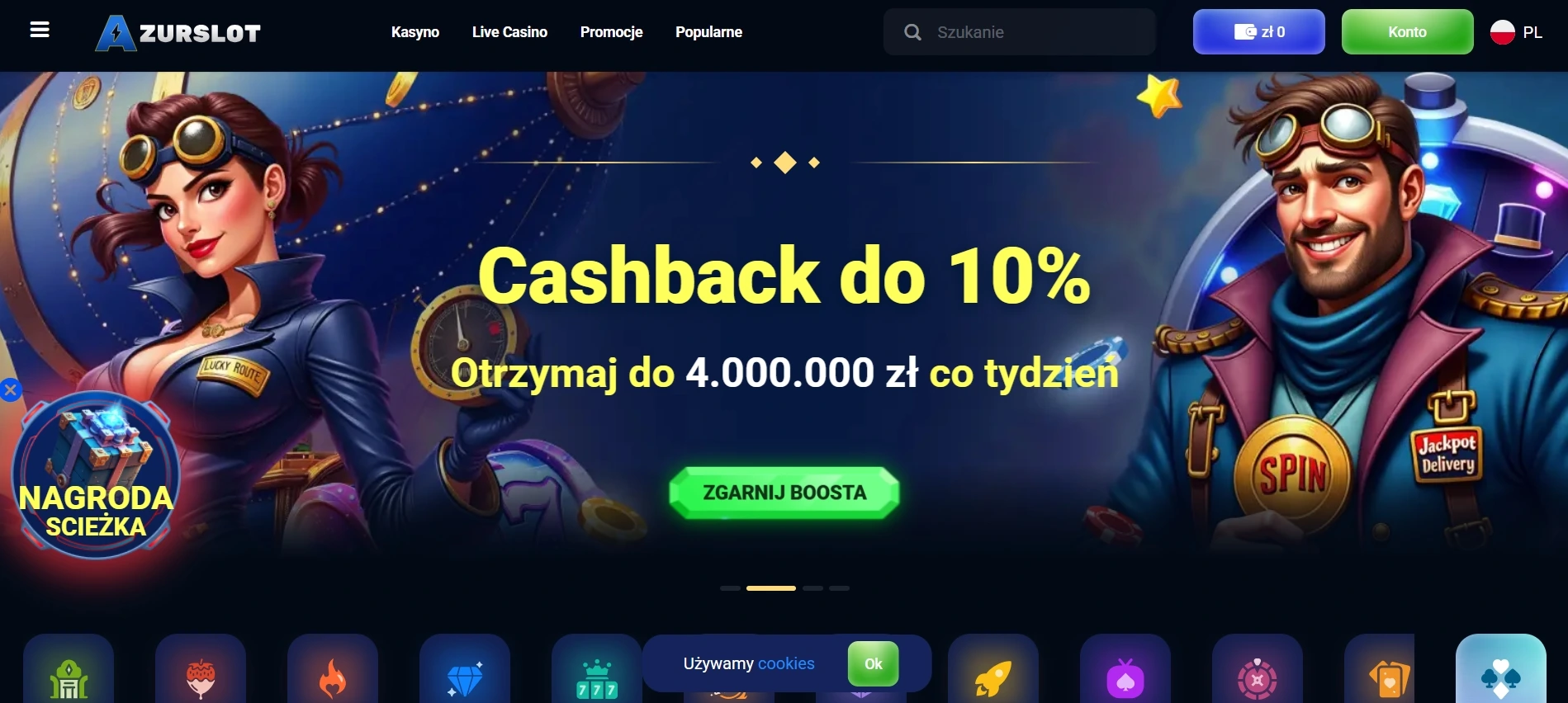 AzurSlot Kasyno Online z minimalnym depozytem