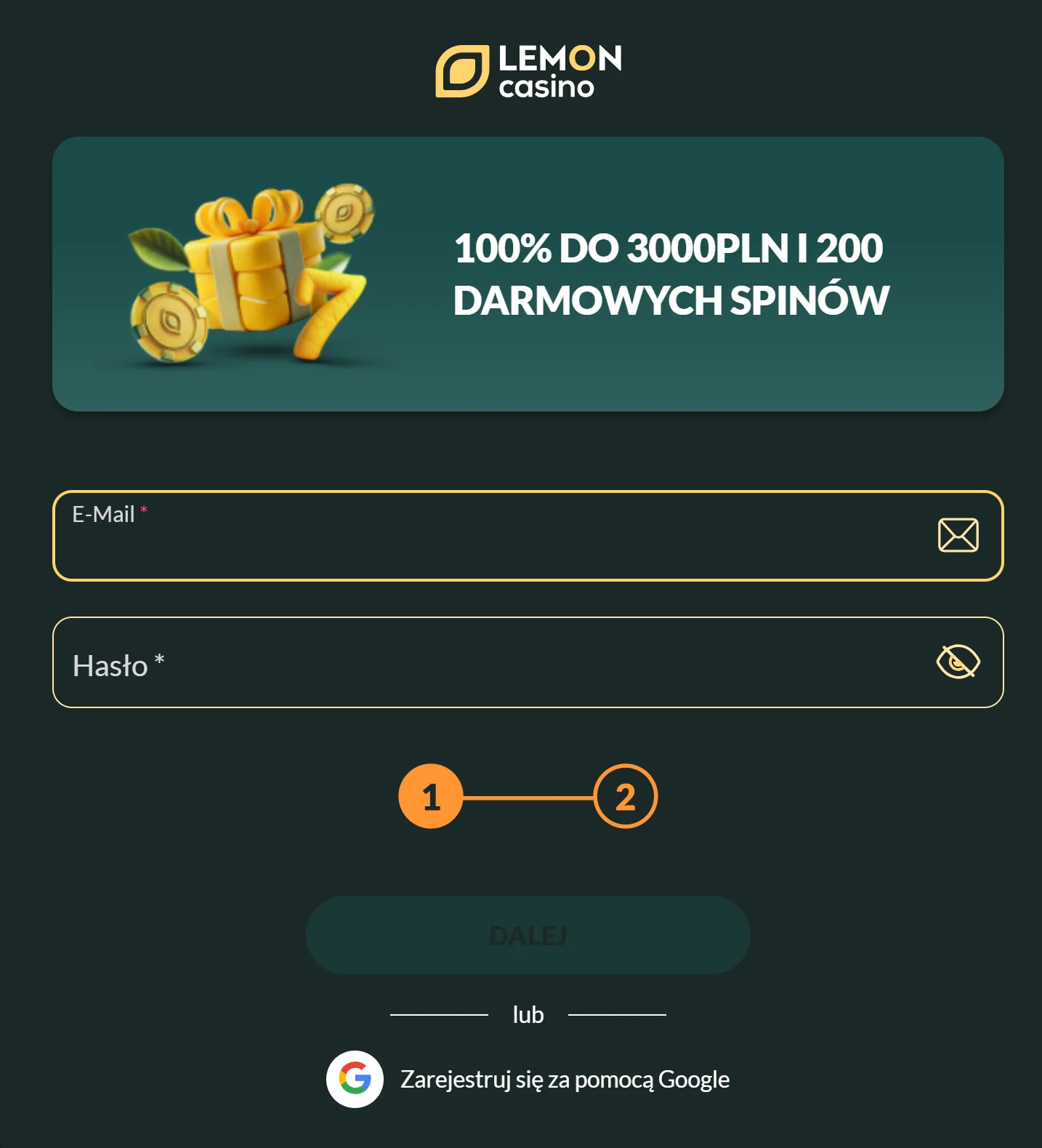 Jak otrzymać bonus bez depozytu Lemon Casino? Krok 3