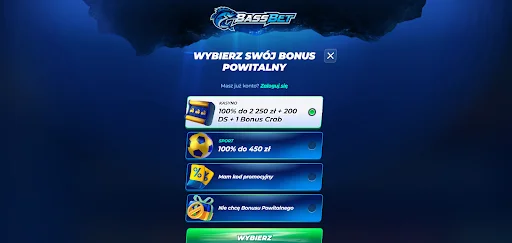 BassBet casino rejestracja krok 1