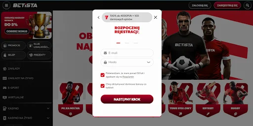 Betista rejestracja krok 2