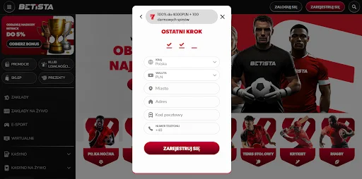 Betista rejestracja krok 4