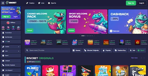 BinoBet Kasyno glowna strona