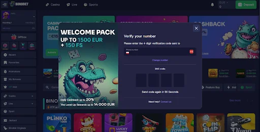 BinoBet Kasyno rejestracja krok 4