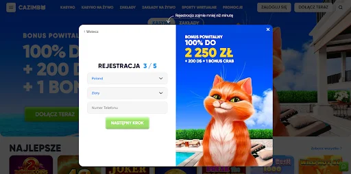 Cazimbo rejestracja krok 3