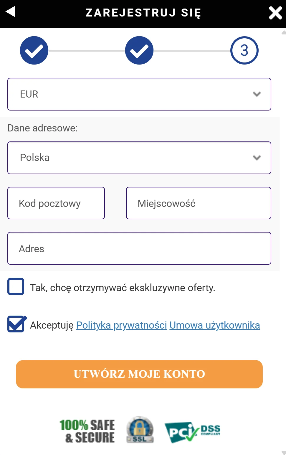 Gratowin Casino Rejestracja Krok 4