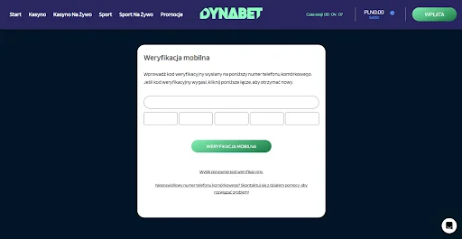 Dynabet Casino rejestracja krok 3