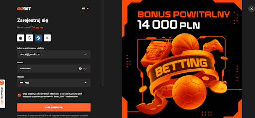 GGbet rejestracja krok 2