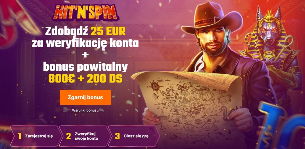 Hit'n'Spin kasyno bez depozytu 25 euro