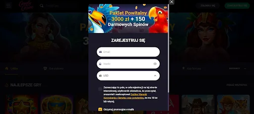 Jak otrzymaj bonus bez depozytu w Candy Casino krok 2
