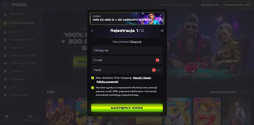 MadCasino rejestracja krok 3