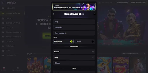 MadCasino rejestracja krok 4