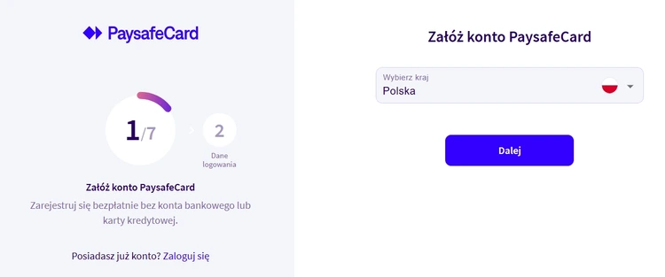 Rejestracja PaysafeCard