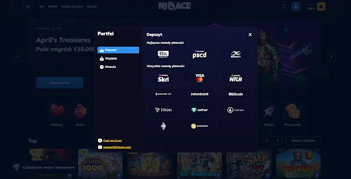 RioAce Casino rejestracja krok 2