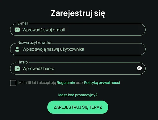 Ritzo rejestracja krok 1