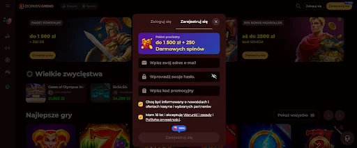 RomanCasino rejestracja
