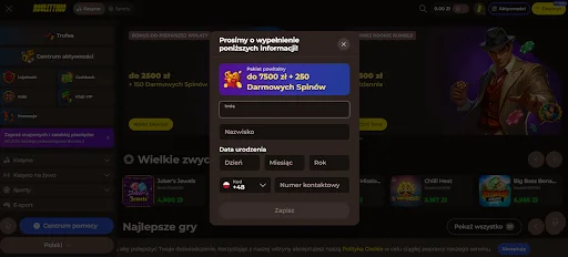 Roulettino kod promocyjny krok 3