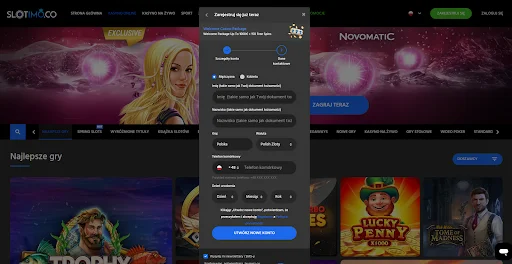 Slotimo Casino rejestracja krok 3