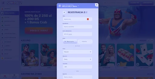 SpinRollz rejestracja krok 3
