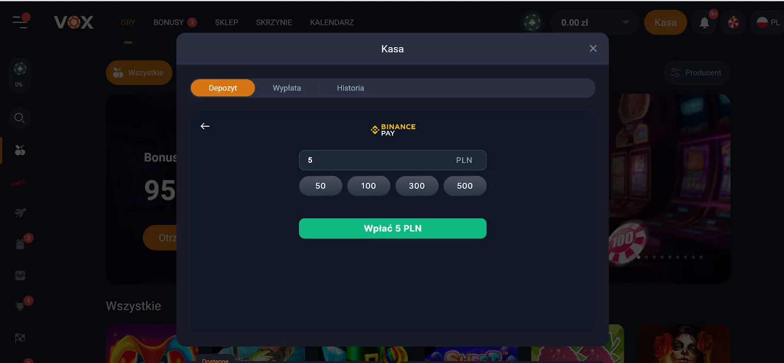 VOX casino rejestracja krok 3