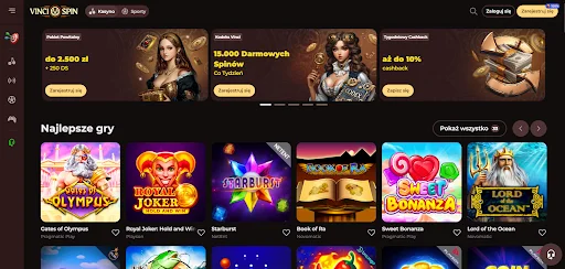 VinciSpin casino glowna strona