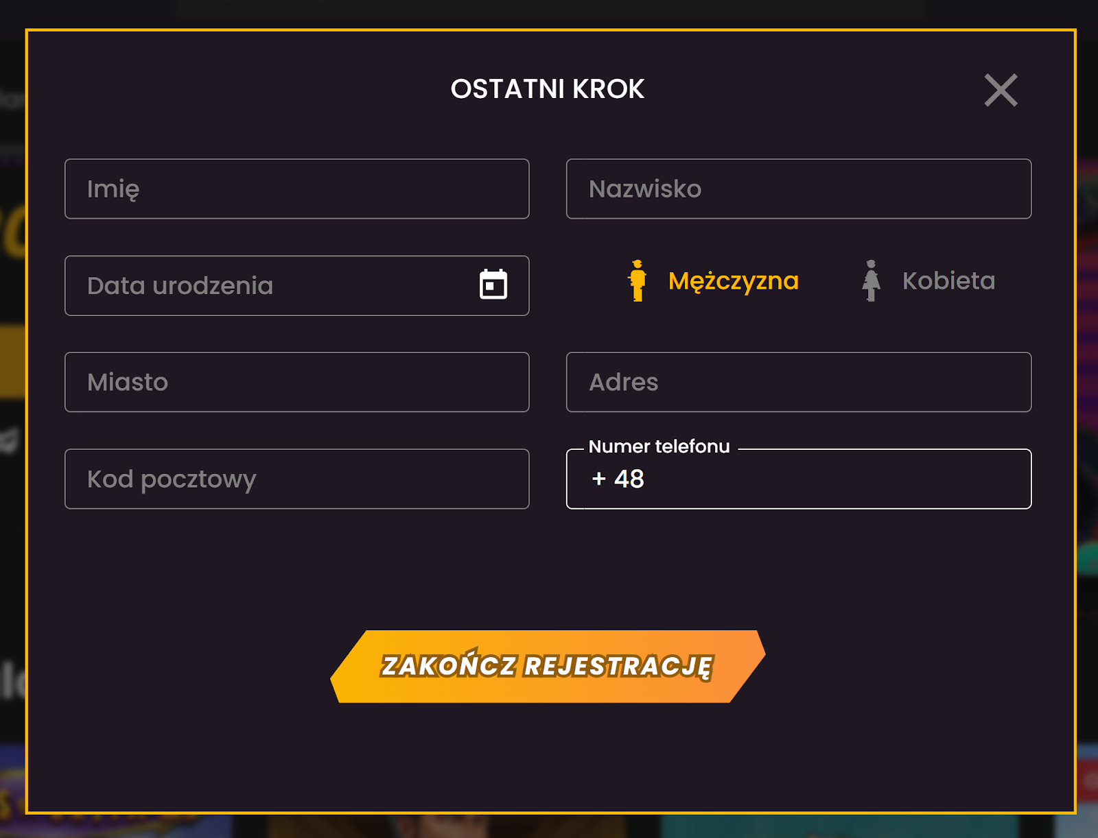 Wild Tokyo rejestracja krok 3