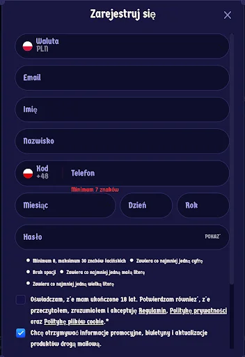 ZeusWin rejestracja krok 1