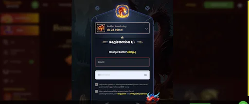 dragonslots bonus bez depozytu krok 2