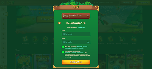 greenluck casino rejestracja krok 3