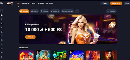 jak otrzymaj kod promocyjny w VOX Casino krok 1