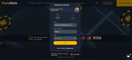 purebets rejestracja krok 3