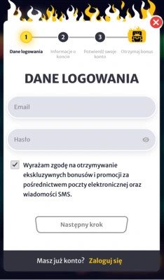 rejestracja hellspin krok 1