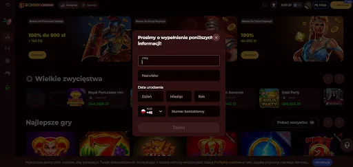 roman casino rejestracja krok 3