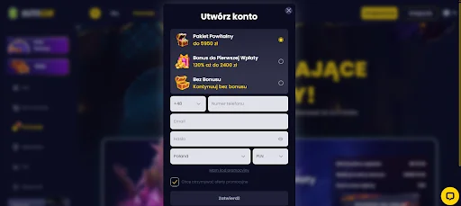 slotsgem casino rejestracja krok 1