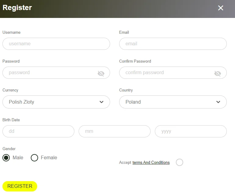 thor casino regestracja