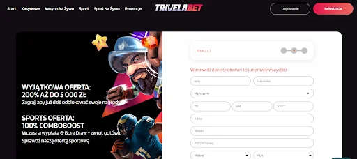 trivelabet casino rejestracja krok 3