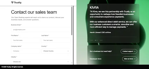 trustly rejestracja krok 2